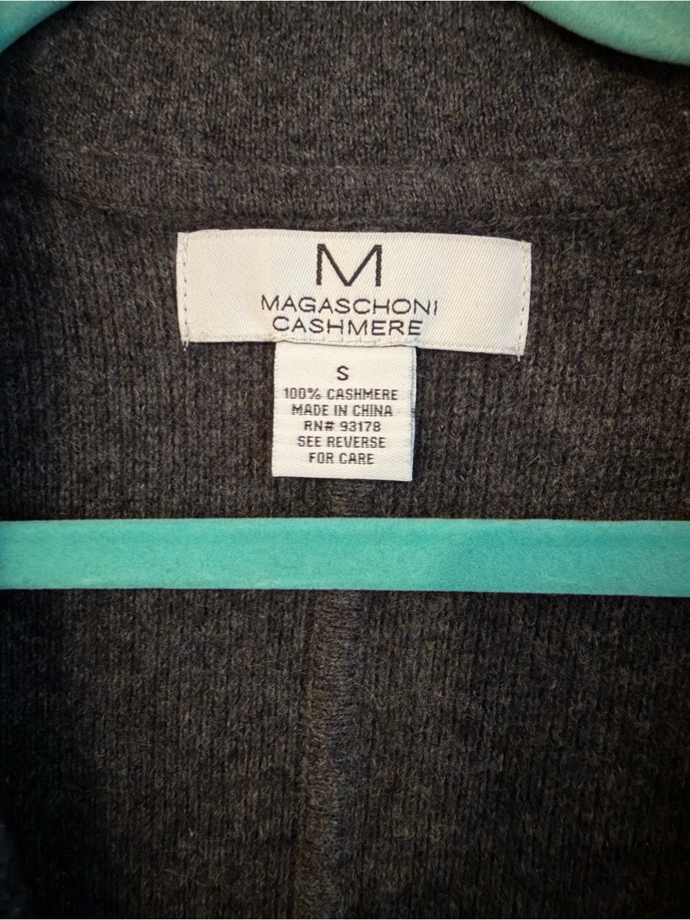 Magaschoni 100% Cashmere Charcoal Gray Knit Blazer - Picture 2 of 5